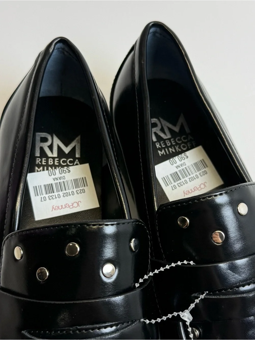Rebecca Minkoff Diana Womens Flats Penny Loafers Studded 10 Chunky Punk Moc New
